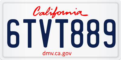 CA license plate 6TVT889