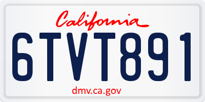 CA license plate 6TVT891