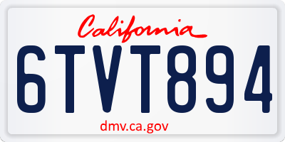 CA license plate 6TVT894