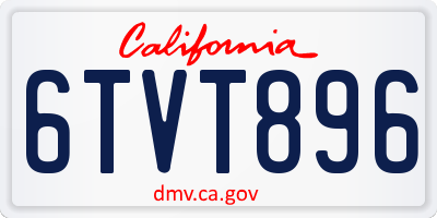 CA license plate 6TVT896