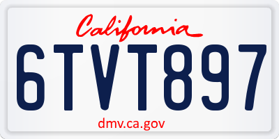 CA license plate 6TVT897