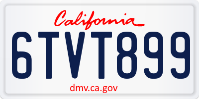 CA license plate 6TVT899