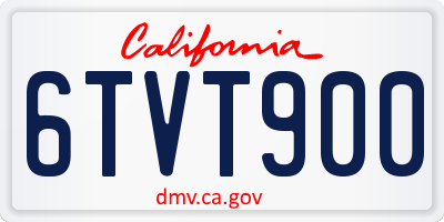 CA license plate 6TVT900