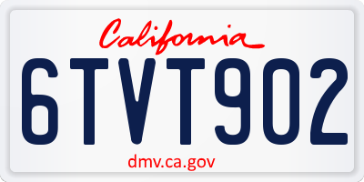 CA license plate 6TVT902