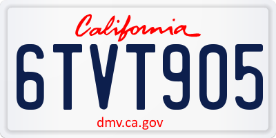CA license plate 6TVT905