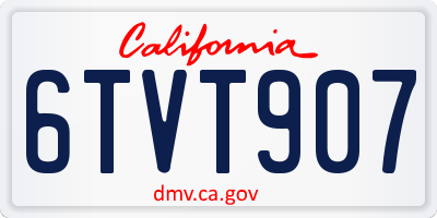 CA license plate 6TVT907