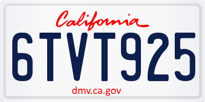 CA license plate 6TVT925
