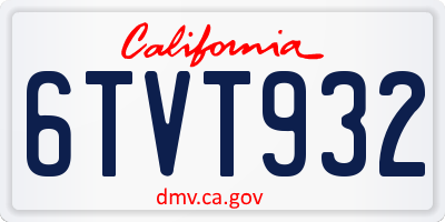 CA license plate 6TVT932