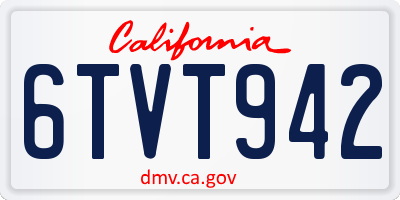 CA license plate 6TVT942