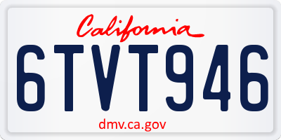 CA license plate 6TVT946