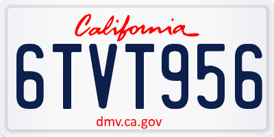 CA license plate 6TVT956