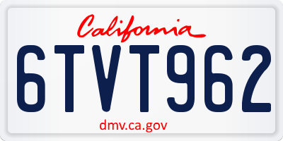 CA license plate 6TVT962