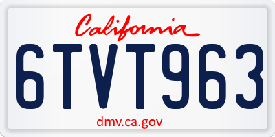 CA license plate 6TVT963