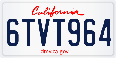 CA license plate 6TVT964
