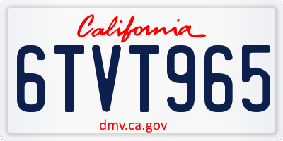 CA license plate 6TVT965