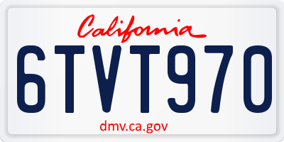 CA license plate 6TVT970