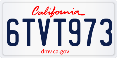 CA license plate 6TVT973