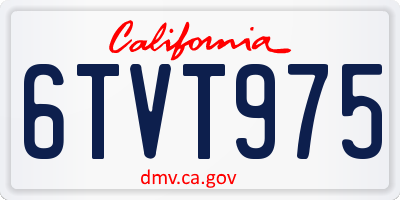 CA license plate 6TVT975