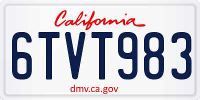 CA license plate 6TVT983