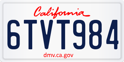 CA license plate 6TVT984
