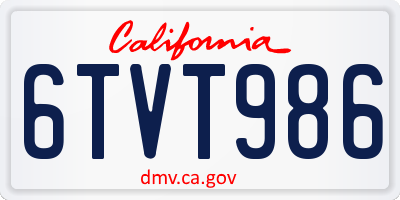 CA license plate 6TVT986