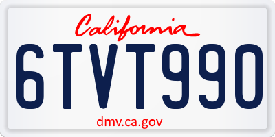 CA license plate 6TVT990