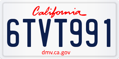 CA license plate 6TVT991