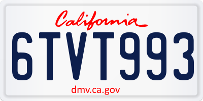 CA license plate 6TVT993