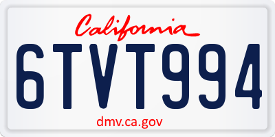 CA license plate 6TVT994