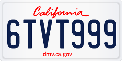 CA license plate 6TVT999
