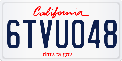CA license plate 6TVU048