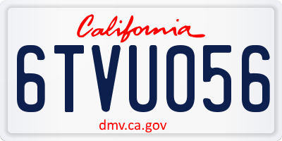 CA license plate 6TVU056