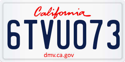 CA license plate 6TVU073