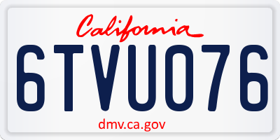 CA license plate 6TVU076