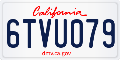 CA license plate 6TVU079