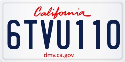 CA license plate 6TVU110