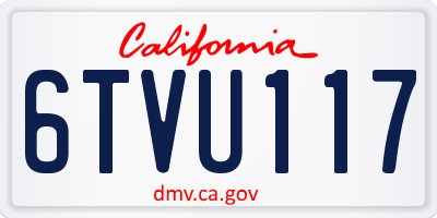 CA license plate 6TVU117