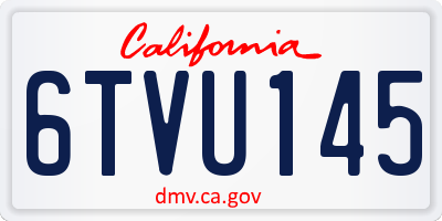 CA license plate 6TVU145