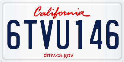 CA license plate 6TVU146