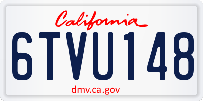 CA license plate 6TVU148