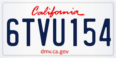 CA license plate 6TVU154