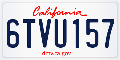 CA license plate 6TVU157