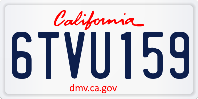 CA license plate 6TVU159