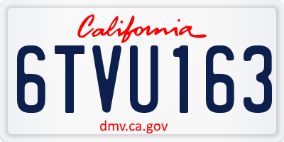CA license plate 6TVU163