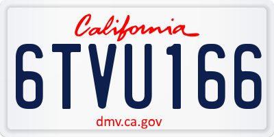CA license plate 6TVU166