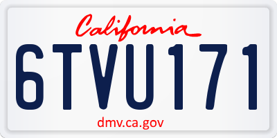CA license plate 6TVU171