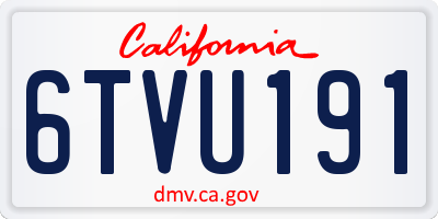CA license plate 6TVU191