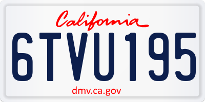CA license plate 6TVU195
