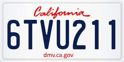 CA license plate 6TVU211