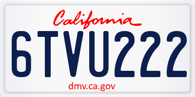 CA license plate 6TVU222